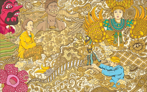ilustração da cultura indonésia