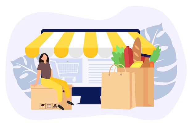 Ilustração da designação de E Commerce Flat