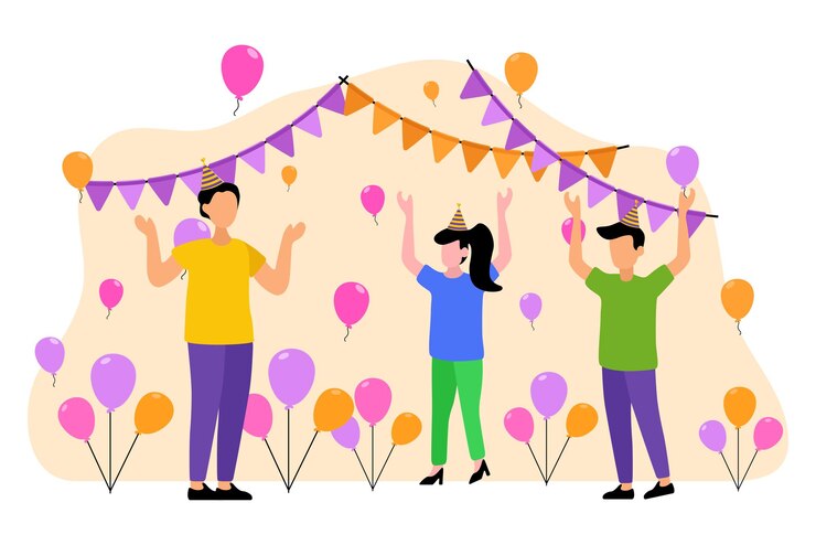 Vetor ilustração da designação do apartamento da festa de aniversário