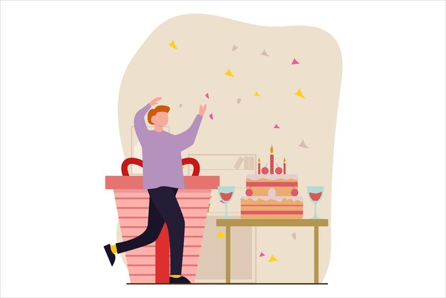 Ilustração da designação do apartamento da festa de aniversário