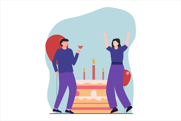 Ilustração da designação do apartamento da festa de aniversário
