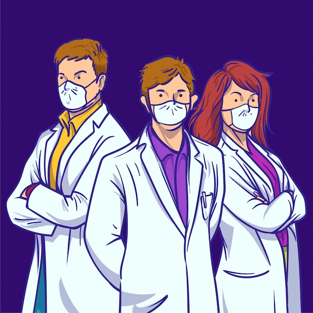 Vetor ilustração da equipe de médicos