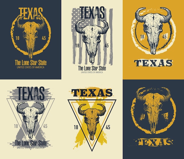 Ilustração da impressão do texas buffalo tee.