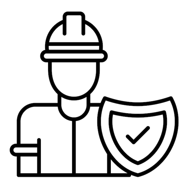 Ilustração da linha de trabalho de segurança