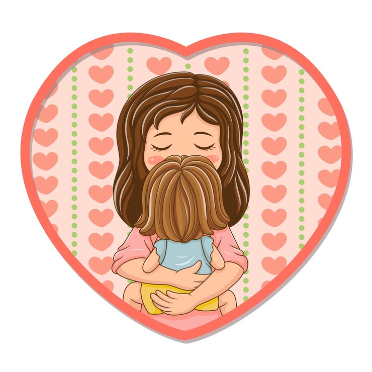 Vetor ilustração da mãe e do bebê do personagem de desenho animado