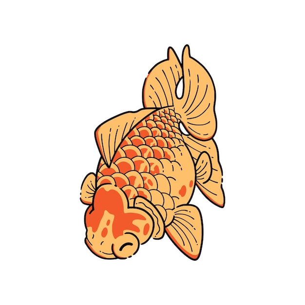 Ilustração da mão do peixe dourado