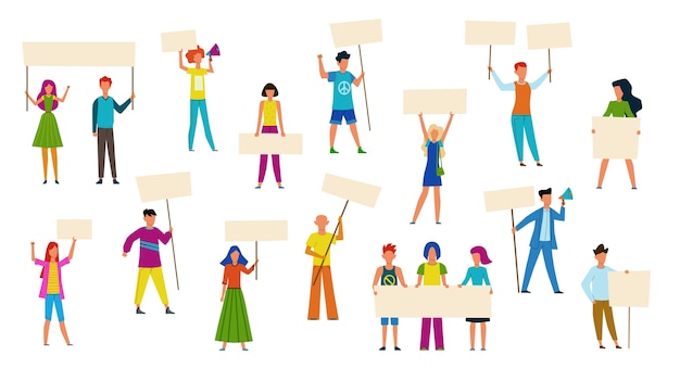 Ilustração da marcha pacífica de protesto