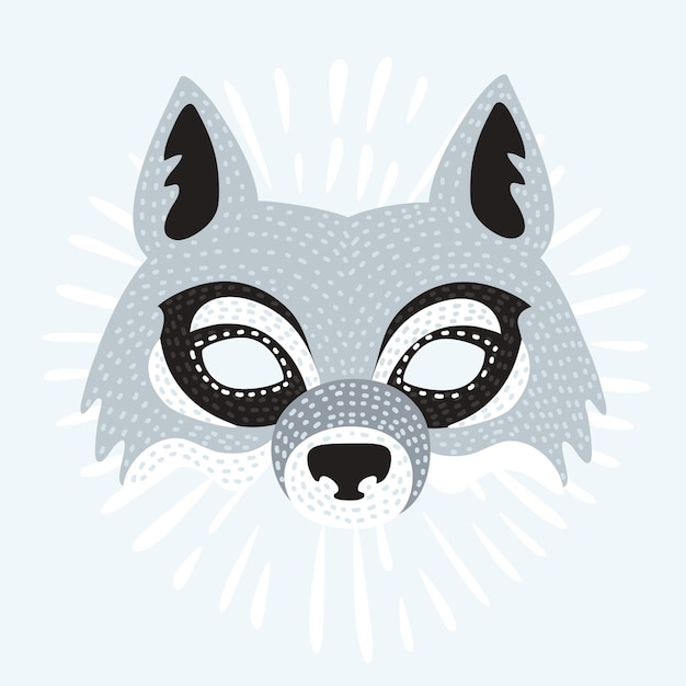 Ilustração da máscara do lobo dos desenhos animados