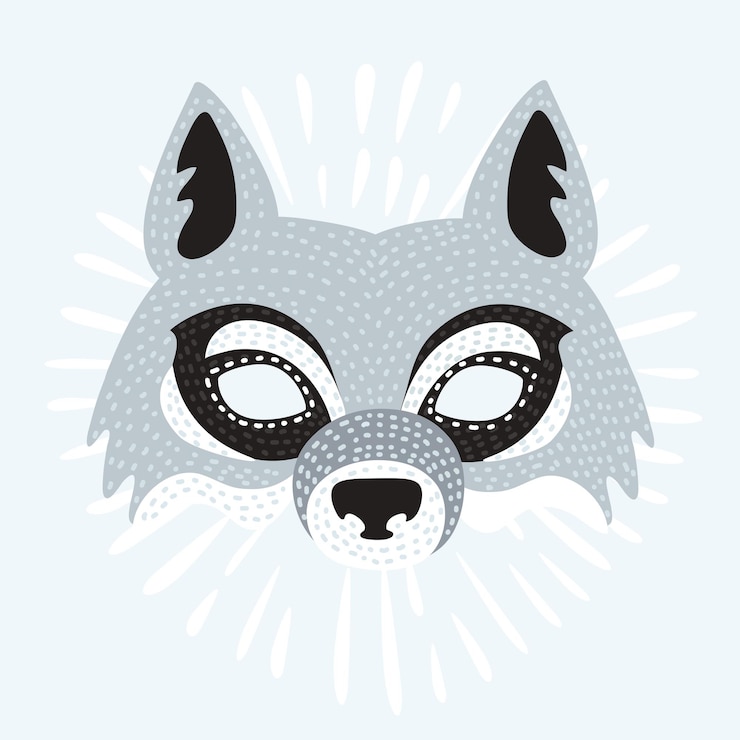 Vetor ilustração da máscara do lobo dos desenhos animados