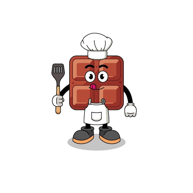 Vetor ilustração da mascote do chef da barra de chocolate