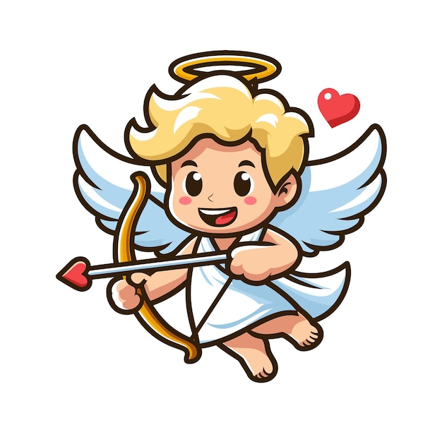 Vetor ilustração da mascote do menino cupido