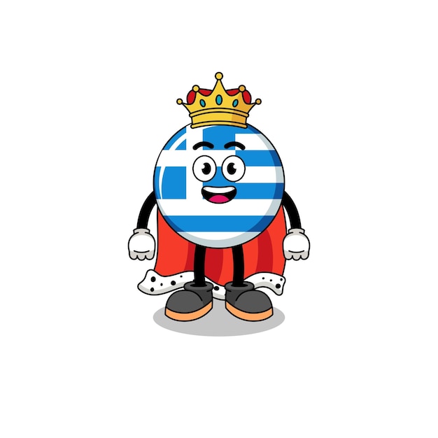Ilustração da mascote do rei da bandeira da grécia
