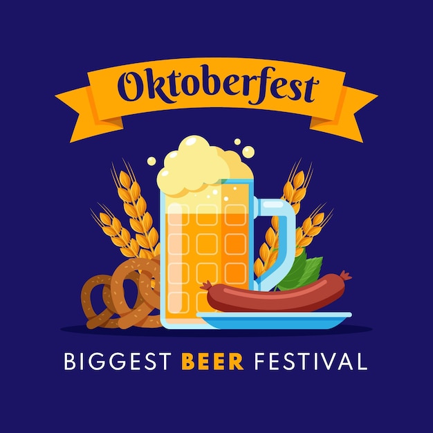 Ilustração da oktoberfest plana