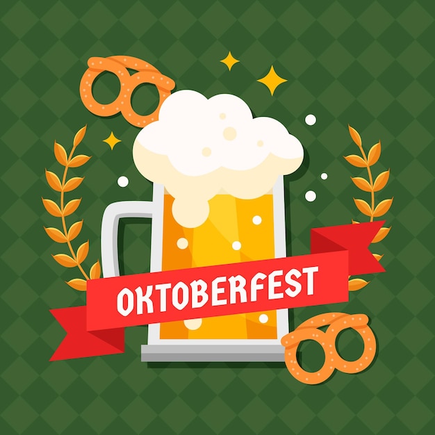 Ilustração da oktoberfest plana