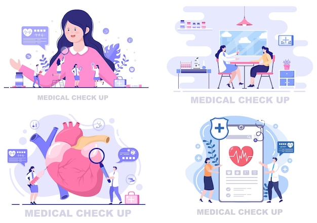Ilustração da página de destino do plano de fundo do exame de saúde médica