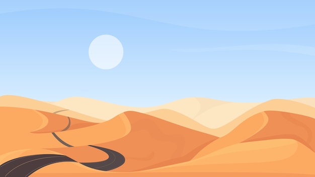 Ilustração da paisagem natural do deserto egípcio