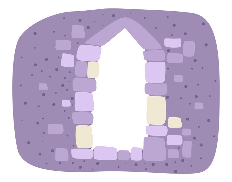 Vetor ilustração da parede de pedra com vetor de janela
