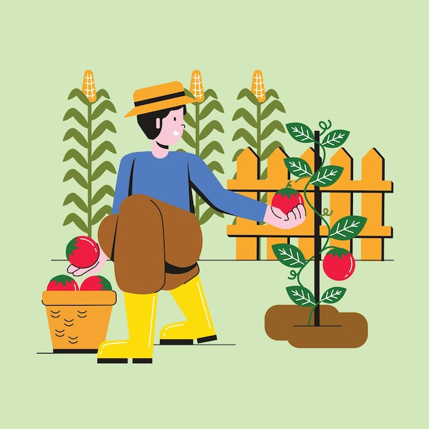 Ilustração da Profissão Agrícola