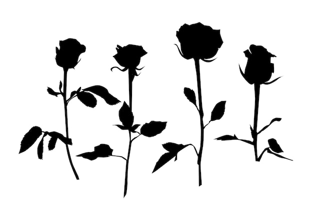 Vetor ilustração da silhueta da flor rosa