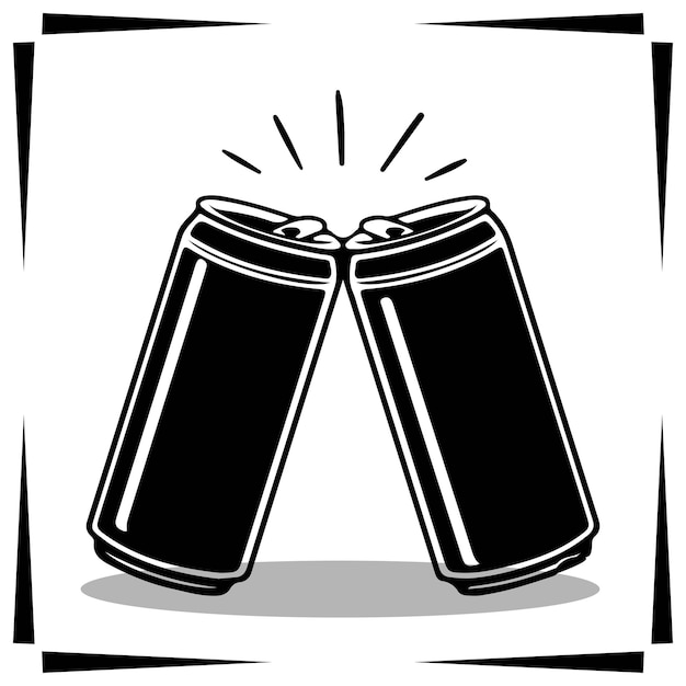 Vetor ilustração da silhueta da lata de cerveja ícone da silhuete da lata de cerveza