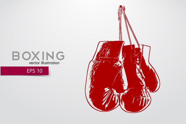 Ilustração da silhueta de luvas de boxe