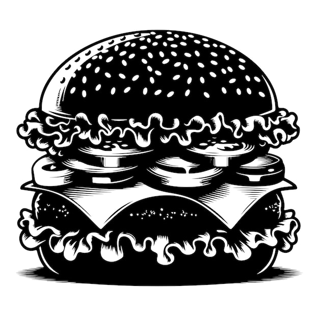 Vetor ilustração da silhueta vetorial do hambúrguer