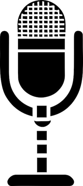 Ilustração da silhueta vetorial do ícone do microfone