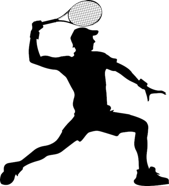 Vetor ilustração da silhueta vetorial do jogador de tênis 4