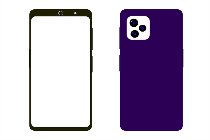 Vetor ilustração da vista frontal e traseira do smartphone