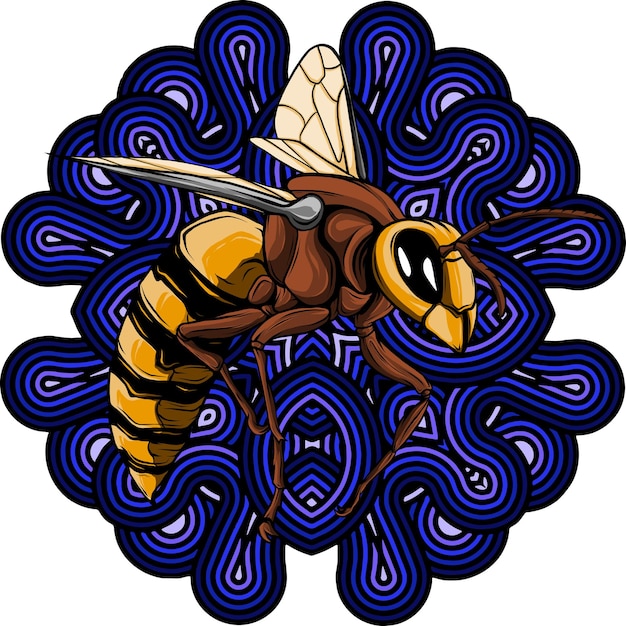 Ilustração de abelha com design de decoração