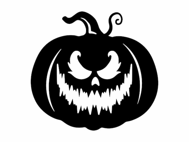 abóbora de halloween dos desenhos animados com cara assustadora no fundo  branco 5112836 Vetor no Vecteezy