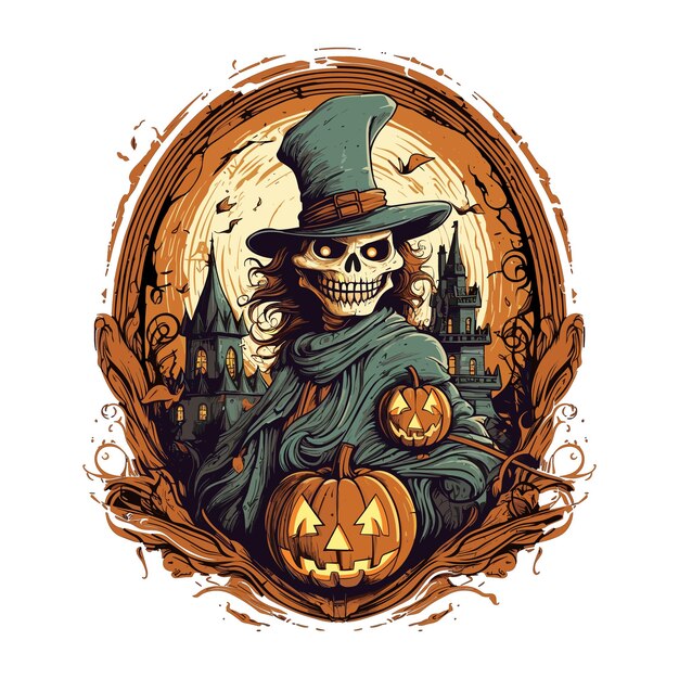 Ilustração de abóbora de Halloween