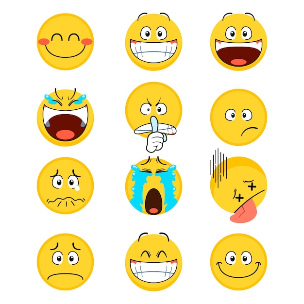 Vetor ilustração de adesivo de emoticon 2