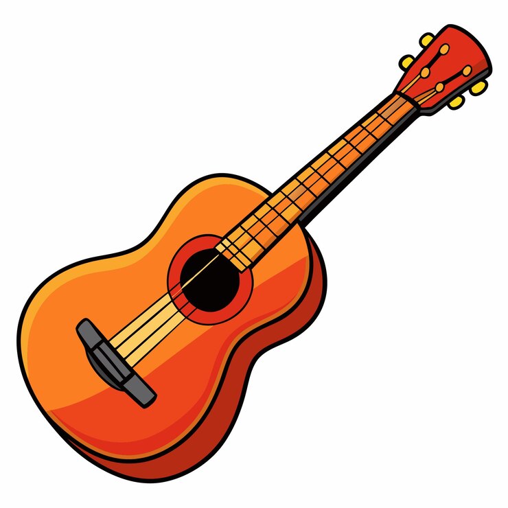 Vetor ilustração de adesivo de ícone vetorial de clipart de guitarra