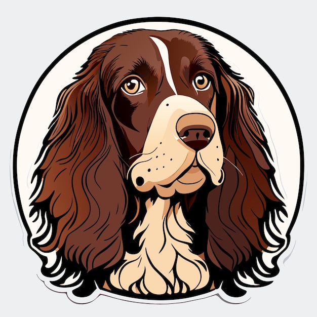 Vetor ilustração de adesivo de spaniel de água americana