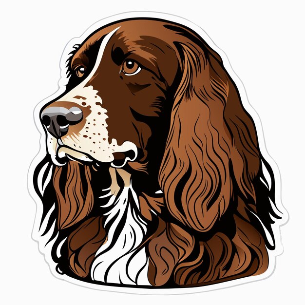 Vetor ilustração de adesivo de spaniel de água americana