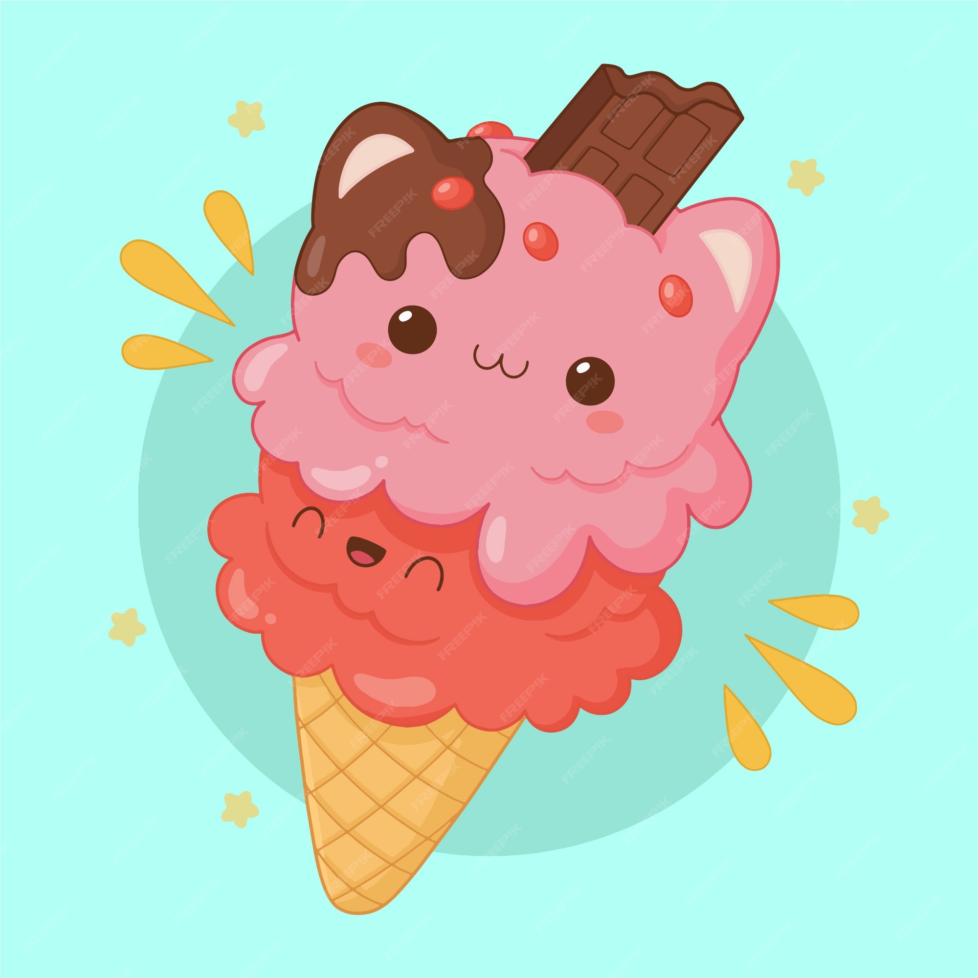 Ilustração de pessoa kawaii de design plano