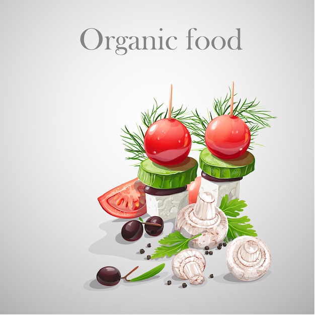 Ilustração de alimentos orgânicos