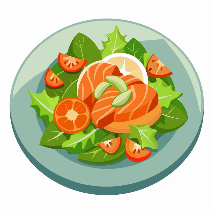 Vetor ilustração de alimentos para salmão