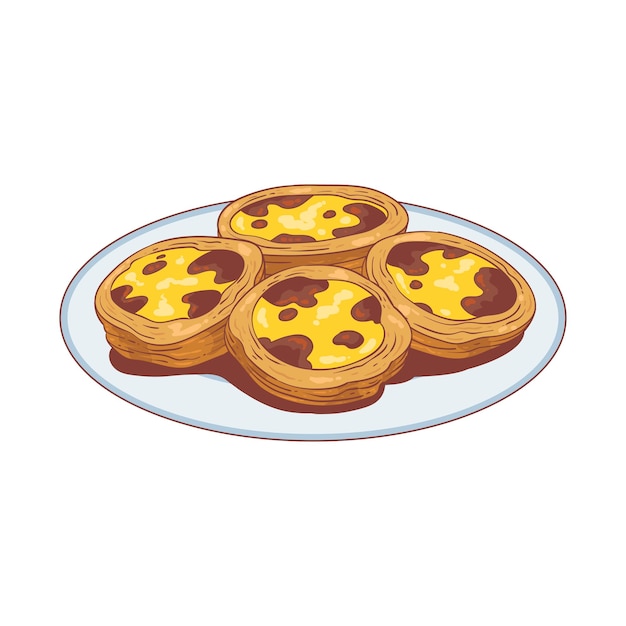 Ilustração de alimentos pastel de nata