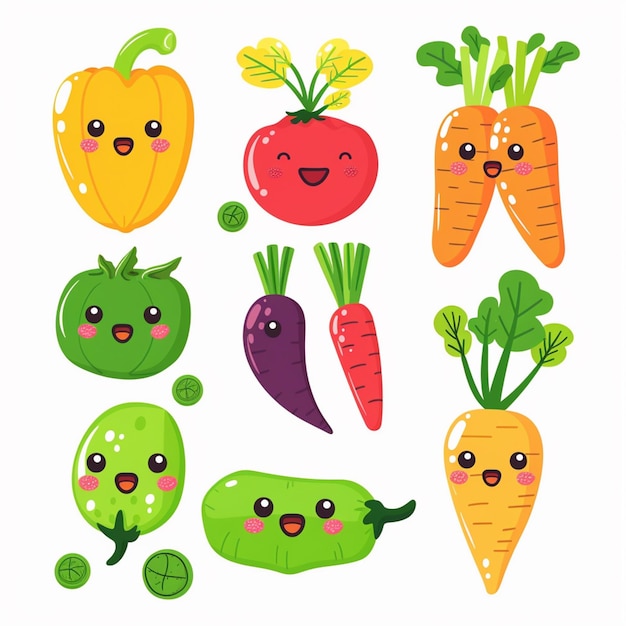 Ilustração de alimentos saudável vegetariano vegano vetor orgânico cenoura tomate fresco f