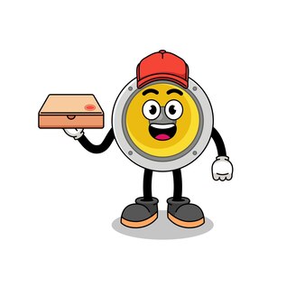 Ilustração de alto-falante como entregador de pizza