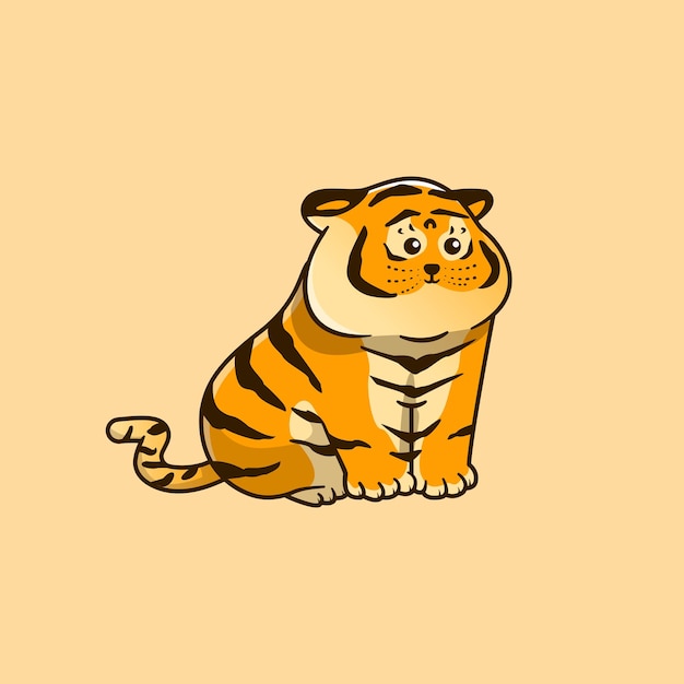 Ilustração de animais de tigre bebê fofo