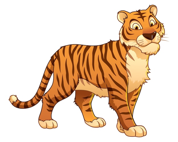 Vetor ilustração de animal de desenho animado de tigre