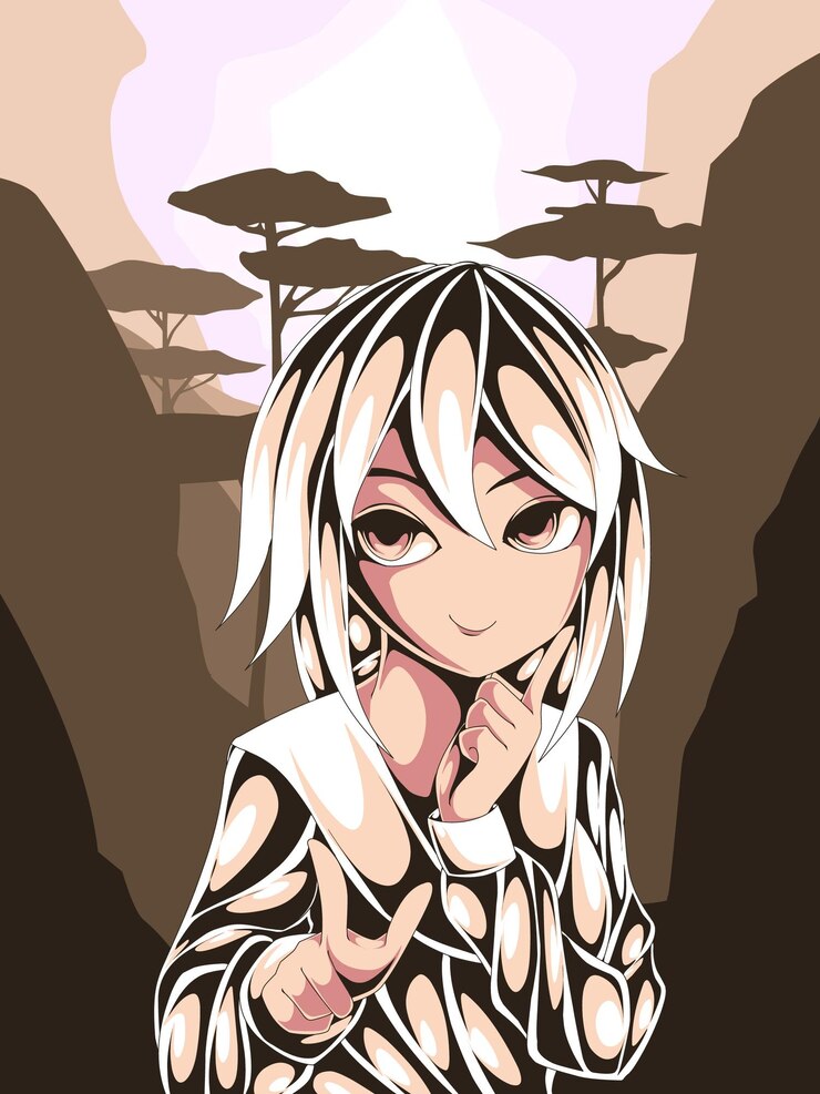 Vetor ilustração de anime chibi