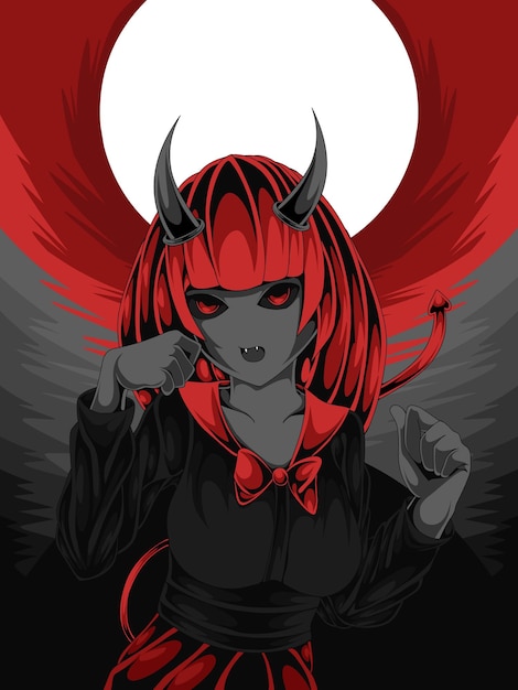 Ilustração de anime demônio