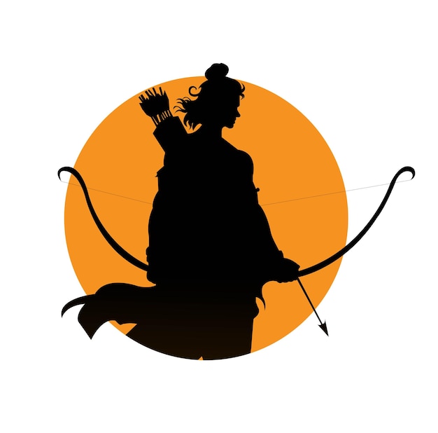 Vetor ilustração de aquarela adequada para ram navami com o senhor rama com um arco e flecha 2