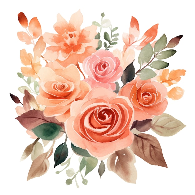 Ilustração de aquarela bouquet floral