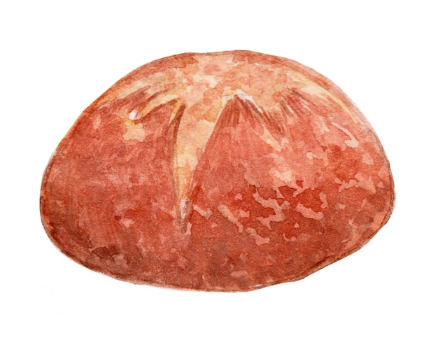 Ilustração de aquarela de pão de fermento