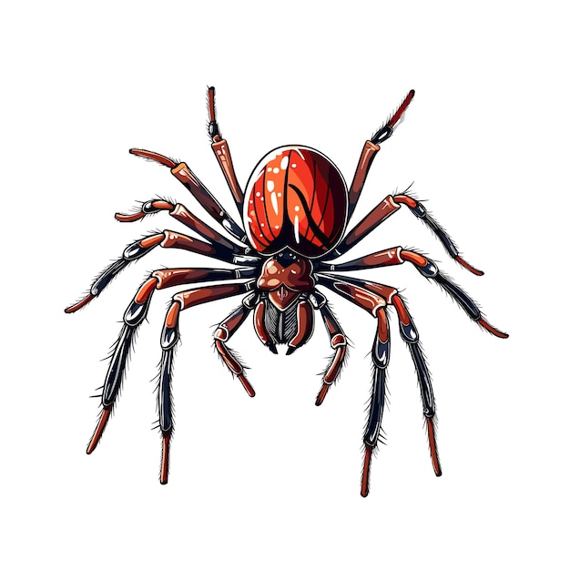 Ilustração de aranha de cor plana desenhada à mão